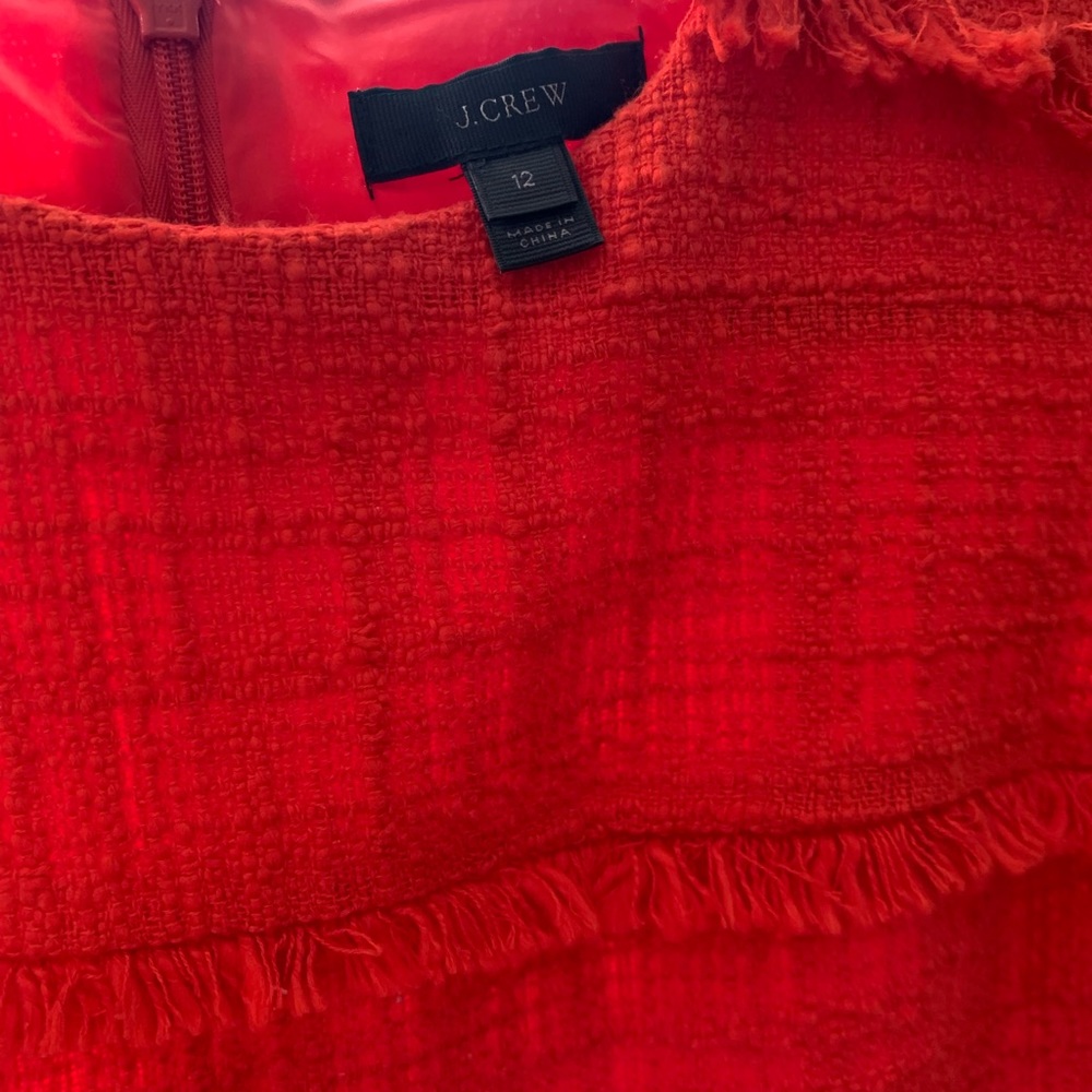 J.Crew midi tweed red dress size 12